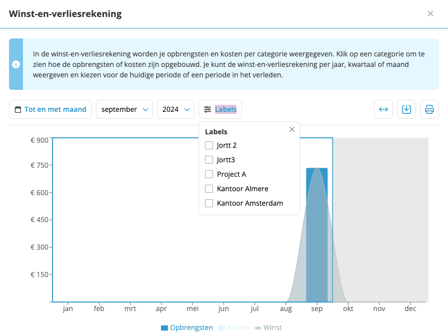 winst-en-verliesrekening van een label